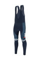 SANTINI Długie spodnie kolarskie z szelkami - TREK 2021 WINTER - niebieski