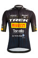 SANTINI Koszulka kolarska z krótkim rękawem - TREK PIRELLI 2021 - czarny/biały/żółty