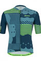 SANTINI Koszulka kolarska z krótkim rękawem - DELTA OPTIC - zielony/niebieski