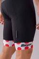 SANTINI Krótkie spodnie kolarskie z szelkami - TOUR DE FRANCE 2022 - biały/czerwony/czarny
