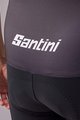 SANTINI Krótkie spodnie kolarskie z szelkami - TOUR DE FRANCE 2022 - biały/czerwony/czarny