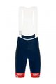 SANTINI Krótkie spodnie kolarskie z szelkami - TREK SEGAFREDO 2022 ORIGINAL - czerwony/niebieski