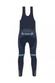 SANTINI Długie spodnie kolarskie z szelkami - TREK 2022 FACTORY RACING CX WINTER - niebieski