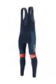 SANTINI Długie spodnie kolarskie z szelkami - TREK SEGAFREDO 2022 FAN LINE WINTER - czerwony/niebieski