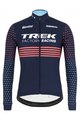 SANTINI Zimowa koszulka kolarska z długim rękawem - TREK 2022 FACTORY RACING CX WINTER - różowy/niebieski