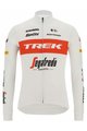 SANTINI Zimowa koszulka kolarska z długim rękawem - TREK SEGAFREDO 2022 WINTER - biały/czerwony