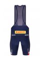 SANTINI Krótkie spodnie kolarskie z szelkami - TREK FACTORY RACING 2023 - niebieski
