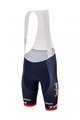 SANTINI Krótkie spodnie kolarskie z szelkami - TREK SEGAFREDO 2023 ORIGINAL - niebieski/czerwony