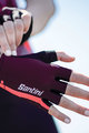 SANTINI Kolarskie rękawiczki z krótkimi palcami - X IRONMAN DEA - bordowy/różowy