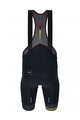 SANTINI Krótkie spodnie kolarskie z szelkami - UCI RAINBOW 2023 - czarny/tęczowy