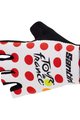 SANTINI Kolarskie rękawiczki z krótkimi palcami - TOUR DE FRANCE 2024 - biały/czerwony