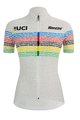 SANTINI Koszulka kolarska z krótkim rękawem - UCI WORLD 100 LADY - biały/tęczowy
