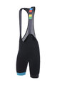 SANTINI Krótkie spodnie kolarskie z szelkami - SKULL  - czarny