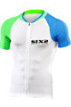 SIX2 Koszulka kolarska z krótkim rękawem - BIKE3 ULTRALIGHT - zielony/niebieski/biały