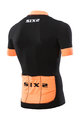 SIX2 Koszulka kolarska z krótkim rękawem - BIKE3 STRIPES - pomarańczowy/czarny