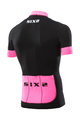 SIX2 Koszulka kolarska z krótkim rękawem - BIKE3 STRIPES - czarny/różowy