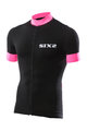 SIX2 Koszulka kolarska z krótkim rękawem - BIKE3 STRIPES - czarny/różowy
