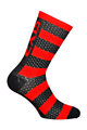 SIX2 Kolarskie klasyczne skarpetki - LUXURY MERINO - czerwony/czarny