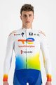 SPORTFUL Zimowa koszulka kolarska z długim rękawem - TOTAL ENERGIES 2022 - pomarańczowy/biały/niebieski/żółty