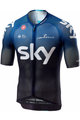 CASTELLI Koszulka kolarska z krótkim rękawem - TEAM SKY 2019  - biały/niebieski/czarny