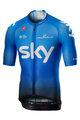 CASTELLI Koszulka kolarska z krótkim rękawem - TEAM SKY 2019 - biały/jasnoniebieski/czarny