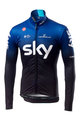 CASTELLI Zimowa koszulka kolarska z długim rękawem - TEAM SKY 2019 WINTER - niebieski/czarny/biały