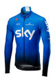 CASTELLI Zimowa koszulka kolarska z długim rękawem - TEAM SKY 2019 WINTER - biały/jasnoniebieski/czarny