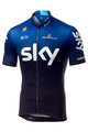 CASTELLI Koszulka kolarska z krótkim rękawem - TEAM SKY FAN 2019  - czarny/niebieski/biały