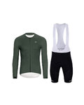 HOLOKOLO Koszulka kolarska z długim rękawem i spodnie - ELEVATE - czarny/zielony