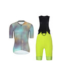 RIVANELLE Krótka koszulka kolarska i spodenki - COSMA - żółty/czarny/fioletowy/złoty