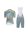 RIVANELLE Krótka koszulka kolarska i spodenki - COSMA - zielony/fioletowy/złoty