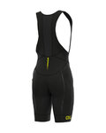 ALÉ Krótkie spodnie kolarskie z szelkami - R-EV1 AGONISTA PLUS - czarny/żółty