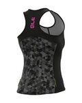 ALÉ Koszulka kolarska bez rękawów - SOLID TRIANGLES LADY - szary/czarny