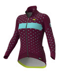 ALÉ Kolarska ocieplana kurtka - PR-R STARS - bordowy/turkusowy