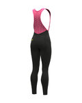 ALÉ Długie spodnie kolarskie z szelkami - SOLID ESSENTIAL - różowy/czarny