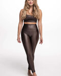 ATHLEEYA legginsy - ESSENTIAL SHINE - brązowy