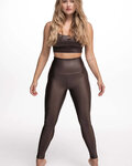 ATHLEEYA legginsy - ESSENTIAL SHINE - brązowy