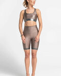 ATHLEEYA legginsy - COFFEE BIKER SHINE - beżowy