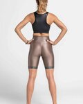 ATHLEEYA legginsy - COFFEE BIKER SHINE - beżowy