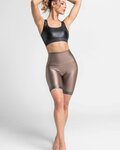ATHLEEYA legginsy - COFFEE BIKER SHINE - beżowy