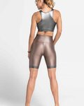 ATHLEEYA legginsy - COFFEE BIKER SHINE - beżowy