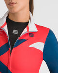 SPORTFUL Zimowa koszulka kolarska z długim rękawem - SQUADRA W - czerwony/niebieski