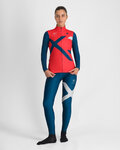 SPORTFUL Zimowa koszulka kolarska z długim rękawem - SQUADRA W - czerwony/niebieski