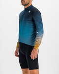 SPORTFUL Zimowa koszulka kolarska z długim rękawem - ROCKET THERMAL - niebieski/brązowy