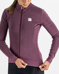 SPORTFUL Zimowa koszulka kolarska z długim rękawem - MONOCROM THERMAL - fioletowy