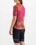 SPORTFUL Koszulka kolarska z krótkim rękawem - ROCKET - cyklamen/brązowy