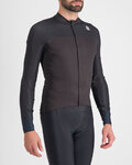 SPORTFUL Zimowa koszulka kolarska z długim rękawem - BODYFIT PRO - czarny/brązowy