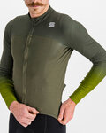 SPORTFUL Zimowa koszulka kolarska z długim rękawem - BODYFIT PRO - zielony