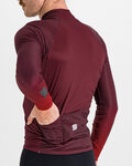 SPORTFUL Zimowa koszulka kolarska z długim rękawem - BODYFIT PRO - bordowy