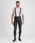 SPORTFUL Długie spodnie kolarskie z szelkami - BODYFIT PRO - czarny